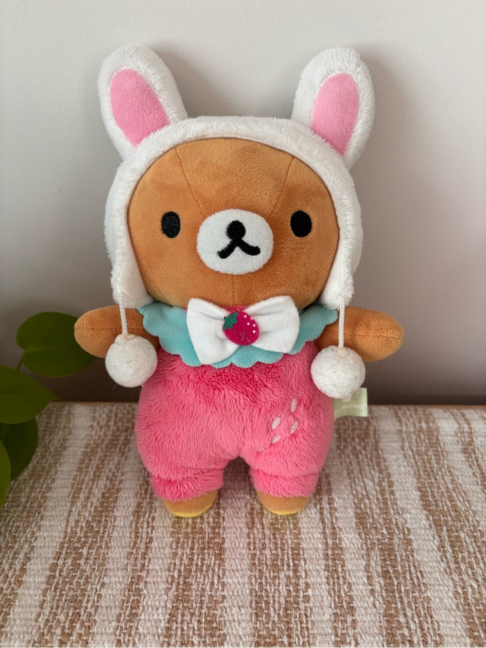 2015 SAN-X Rilakkuma “Everyone is a Strawberry” Plush Bunny Bear